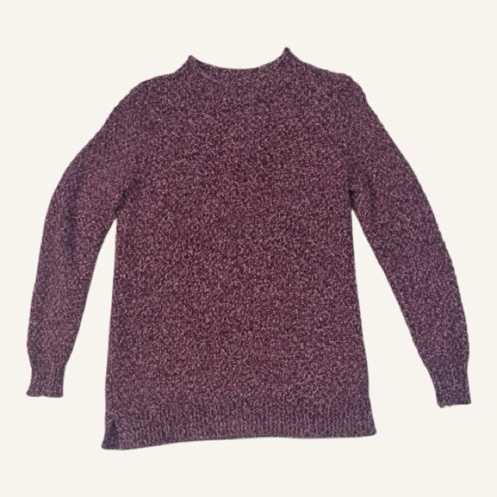 LOFT Women’s Small Purple Marled Knit Cowl Neck Sweater